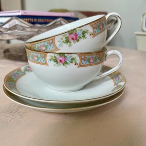 Vintage Noritake The Luzon Cup & Saucer Sets – Set of 2