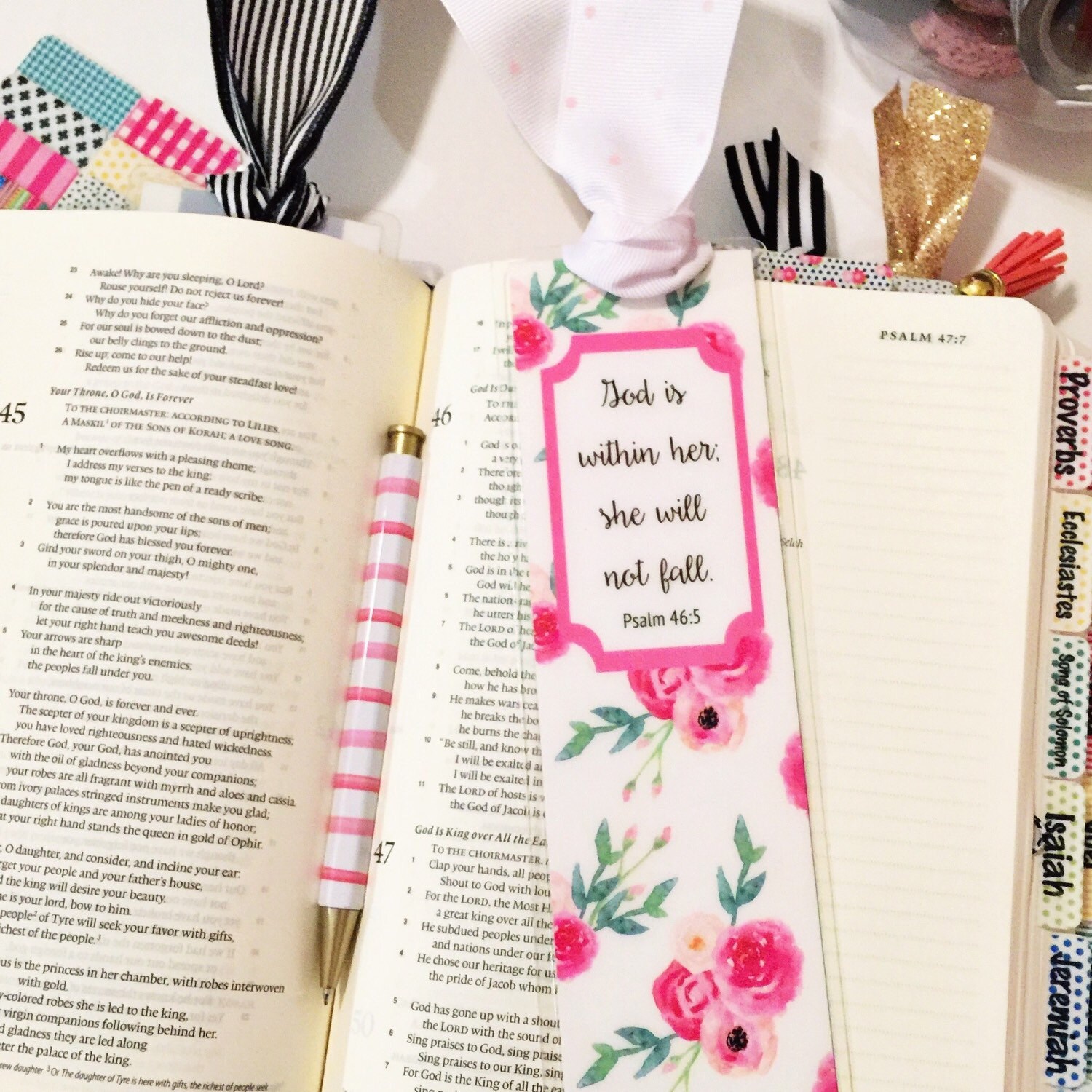 Bible Verse Bookmark Ribbon Bookmark Bible Journaling Bible Etsy