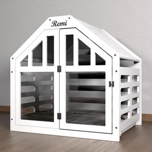 HF Dog House | Personalized Dog House | Dog Crate | Wooden Dog Crate | Modern Pet House Furniture | Dog Crate Furniture | Dog House Indoor