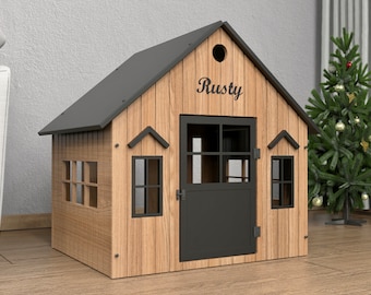 Wind House | Personalized Dog House | Dog Crate | Wooden Dog Crate | Modern Pet House Furniture | Dog Crate Furniture | Dog House Indoor