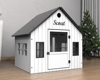 Personalized Dog Crate | Modern Wooden Indoor Dog House