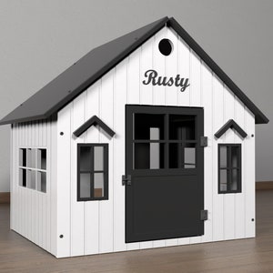 Wind House | Personalized Dog House | Custom Dog Name Indoor Wooden Dog Crate | Modern Pet House Furniture | Kennel Dog Gift For Dog Owners