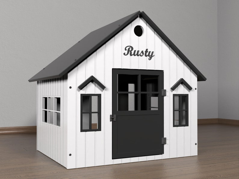 Jaula de madera personalizada para perros / Casa moderna para mascotas de interior