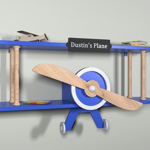 Personalisierte Flugzeug für Babyzimmer, Flugzeug Regal, Kinderzimmer Dekor, Flugzeug Regal, Holzflugzeug, Baby-Spielzeug
