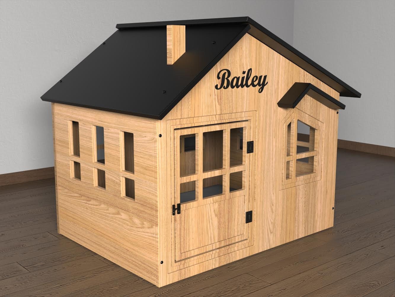 Personalized Wooden Dog Crate | Modern Indoor Pet House - Etsy