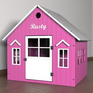 Wind House | Personalized Dog House | Custom Dog Name Indoor Wooden Dog Crate | Modern Pet House Furniture | Kennel Dog Gift For Dog Owners