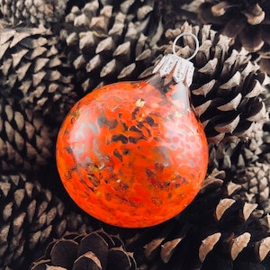 Orange Handblown Glass Ornament