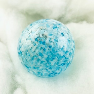 Aqua Blue and White Blown Glass Ornament. Handblown Glass Christmas Tree Ornament. Christmas Present.