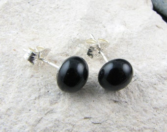 Black Studs. Black Earrings. Simple Studs. Elegant Earrings. Classic Black. Tiny Studs. Everyday Earrings. Minimal studs. Stocking Stuffer.