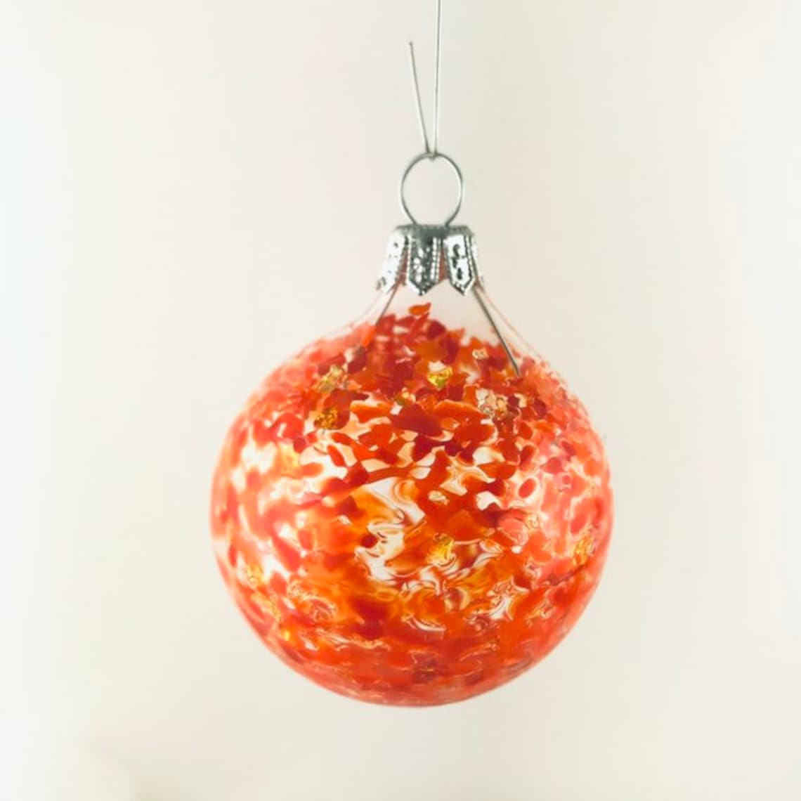 Blown Glass Ornament in Orange. Christmas Ornament. Handblown | Etsy