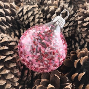 Pink Blown Glass Ornament. Pink Christmas Ornament. Handblown Glass Ornament. Christmas Present. Holiday Gift. Christmas Gift. Suncatcher.
