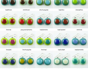 Fused Glass Earrings. Colorful Earrings. Funky Jewelry. Stylish Earrings. Simple Earrings. Modern Glass Earrings. Everyday Earrings..