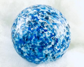 Handblown Blue Glass Christmas Ornament