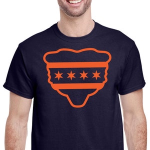 Chemise drapeau de Chicago des Chicago Bears Da Bears Chicago cadeau de football à manches courtes unisexe