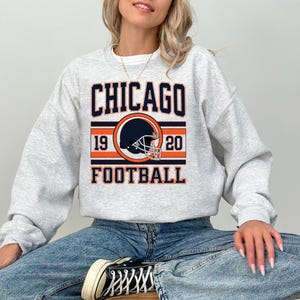 Trendy Chicago Football Sweatshirt: Game Day Crewneck, Made in USA
