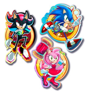 Stickers vinyle Sonic The Hedgehog, Shadow The Hedgehog et Amy Rose