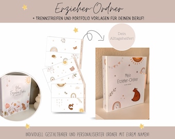 Erzieher–Ordner +Trennstreifen und Portfolio Vorlagen für Krippe oder Kita! Inklusive Download Link mit vielen Vorlagen!