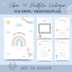 Kita/Krippe/Kindertagespflege Porfolio mit über 100 Vorlagen!