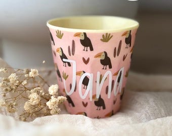 Personalisierter Rice Becher mit Namen | Kinderbecher | Kindergarten Becher | Geschenk Einschulung | Melaminbecher (klein) | Wunschname |