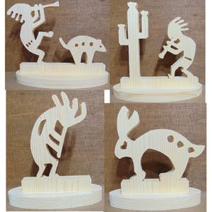 Scroll Saw Pattern, 4 Kokopelli Scroll Saw Files, (pdf, dxf, svg, eps)