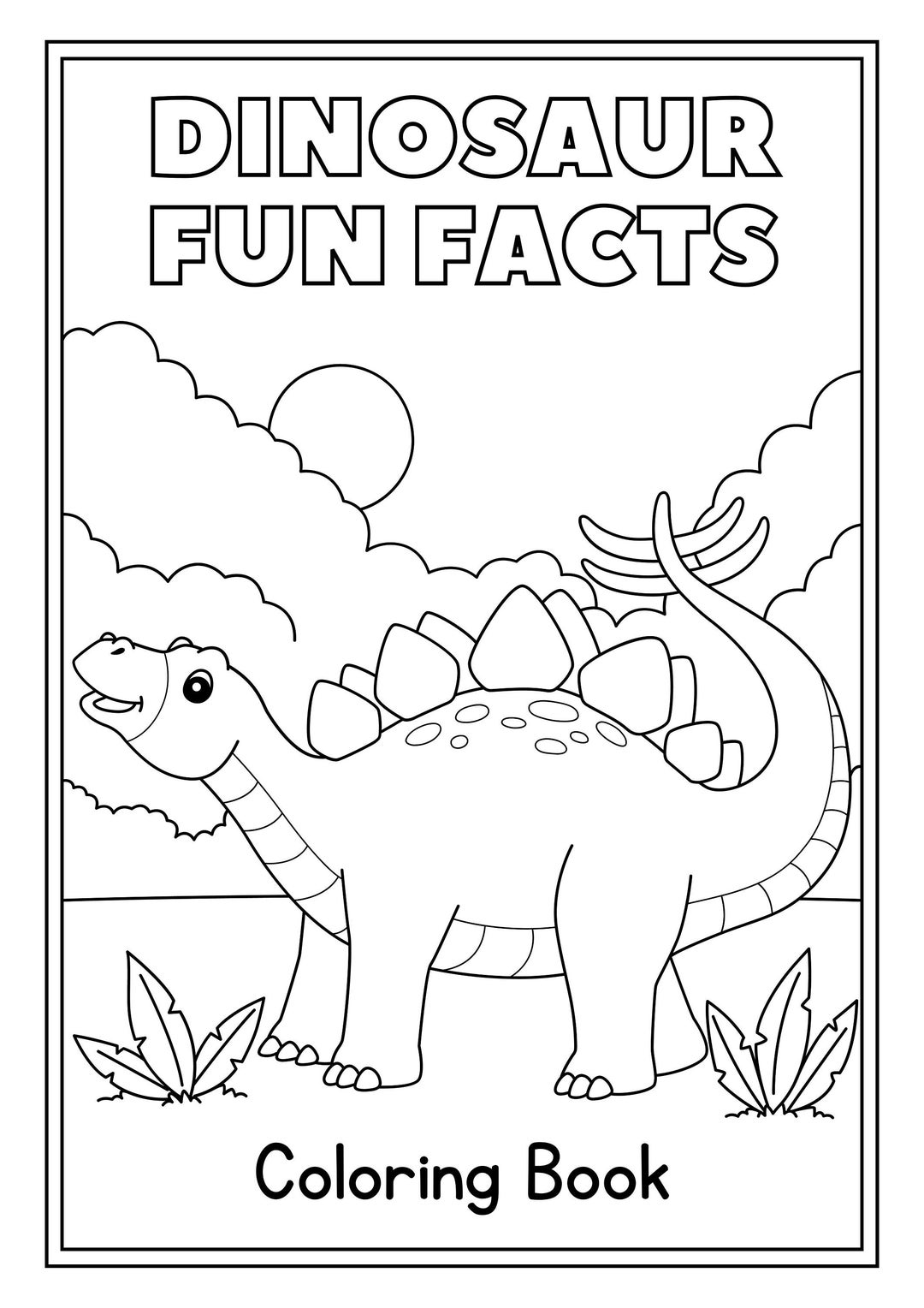 Dinosaur Fun Facts Kids Coloring Book - Etsy