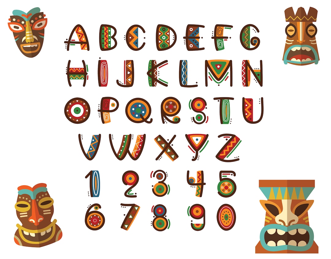 Africa Style Letters SVG and PNG Files - Etsy