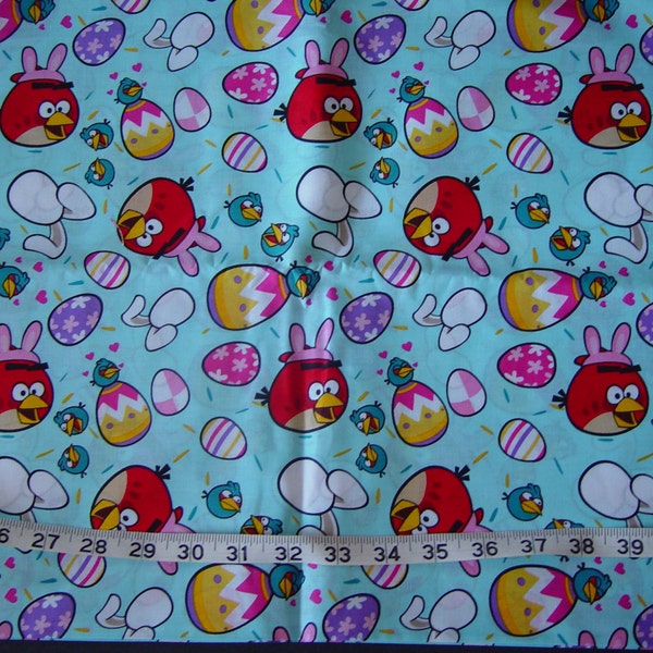 Angry Birds Easter Egg Bunny Blue Fabric