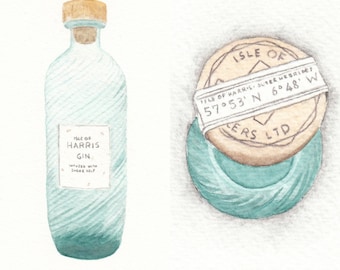 Harris Gin - Set von 2 Instant Downloads/druckbare Kunst