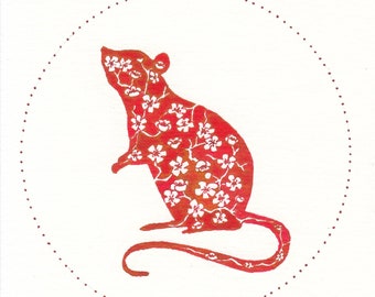 Jahr der Ratte - Sofortiger Download/druckbare Kunst