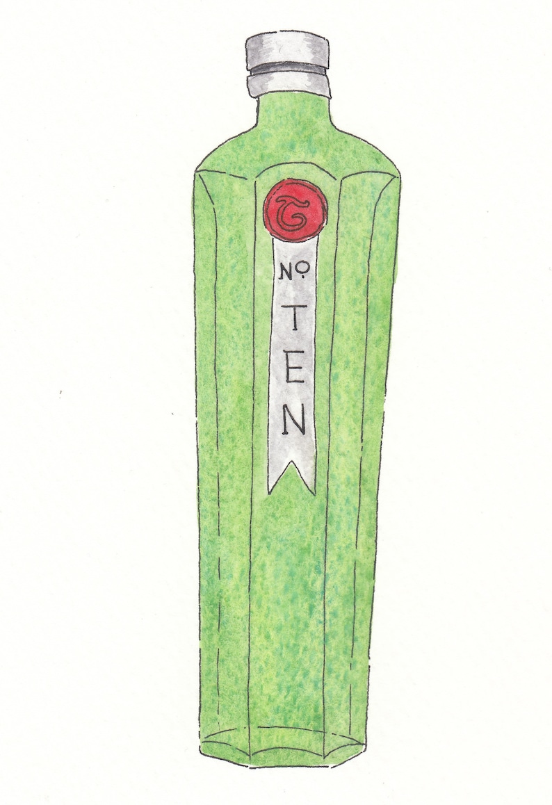 K&ouml;nnte beinhalten: Eine gr&uuml;ne Glasflasche mit einem roten Siegel und einem wei&szlig;en Etikett mit der Aufschrift "No. Ten".