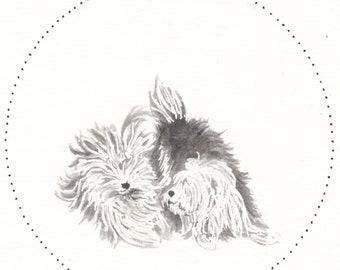 Alte englische Schäferhunde - Instant Download/druckbare Kunst