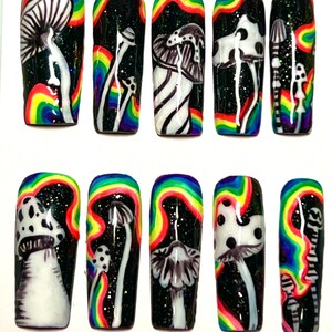 Acid Muchroom Trip Press On Nails