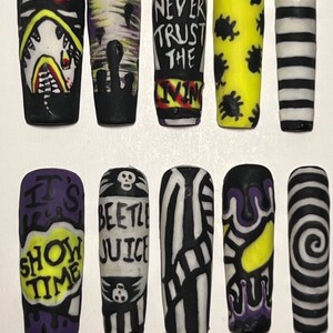 Beetlejuice Press On Nails