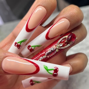 Cherry Press On Nails