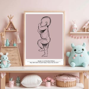 Baby Poster Geburt im Maßstab 1:1 | Neugeborenen Poster Geburtstag, DIGITAL File
