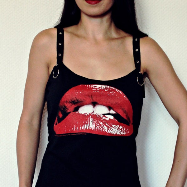 Rocky Horror Picture Show shirt cult classic movie Tank Top halloween gothic alternative clothing reconstructed