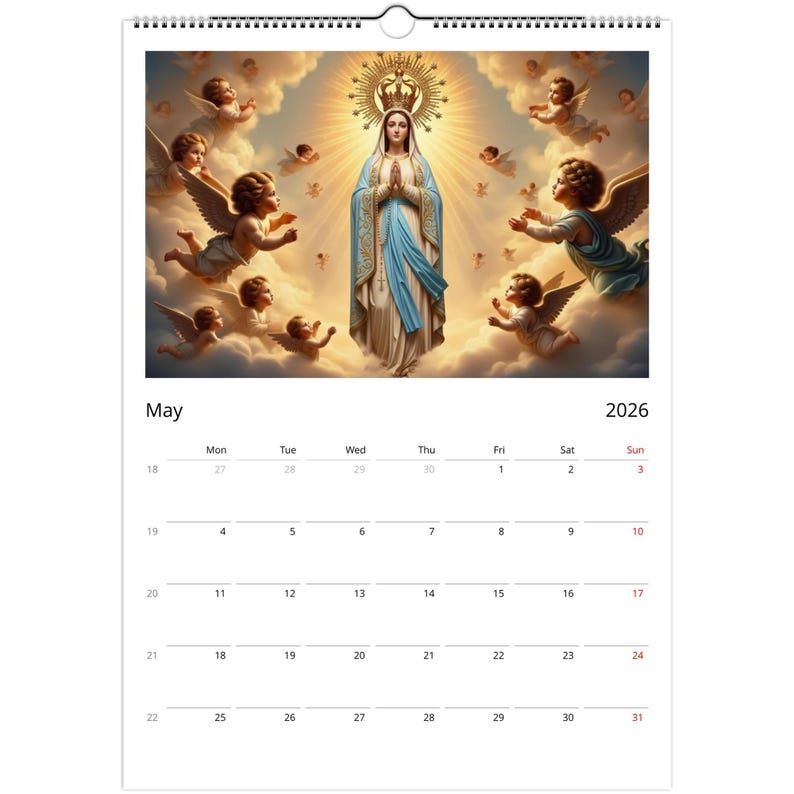 2026 A3 Christian Wall Calendar – Jesus & Sacred Heart Art, Spiritual ...