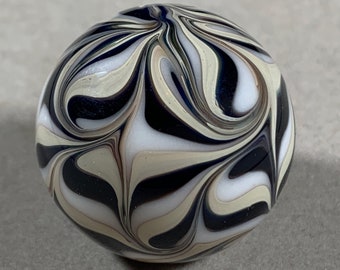 Round, Cabinet Knob, Glass Drawer Pull, Black, White, Tan DP013  Round Hand Blown Glass