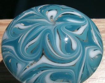 Cabinet Knob, Glass Drawer Pull, Aqua, Teal, White DP014 Hand Blown Glass Knobs