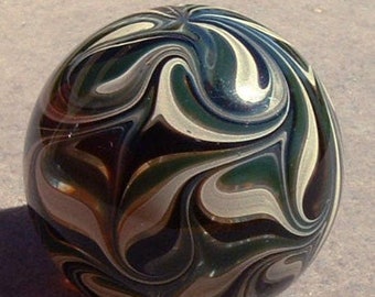 Round, Cabinet Knob, Glass Drawer Pull, Green, Black, Tan  DP004  Round Hand Blown Glass