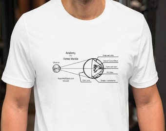 Anatomy of a Blown Glass, Vortex marble, Unisex t-shirt