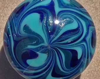 Cabinet Knob, Glass Drawer Pull, Aqua, Cobalt, Sparkle Blue  DP015 Hand Blown Glass