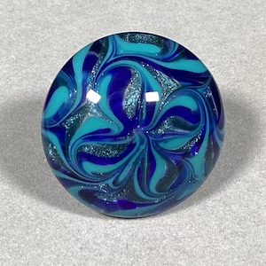 Cabinet Knob, Glass Drawer Pull, Sparkling Blue, Cobalt Blue, Aqua - DP015 Hand Blown Glass