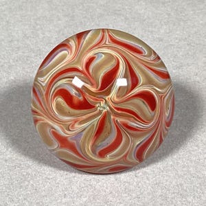 Cabinet Knob, Glass Drawer Pull, Red, Amber, Tan  DP009, Hand Blow Glass