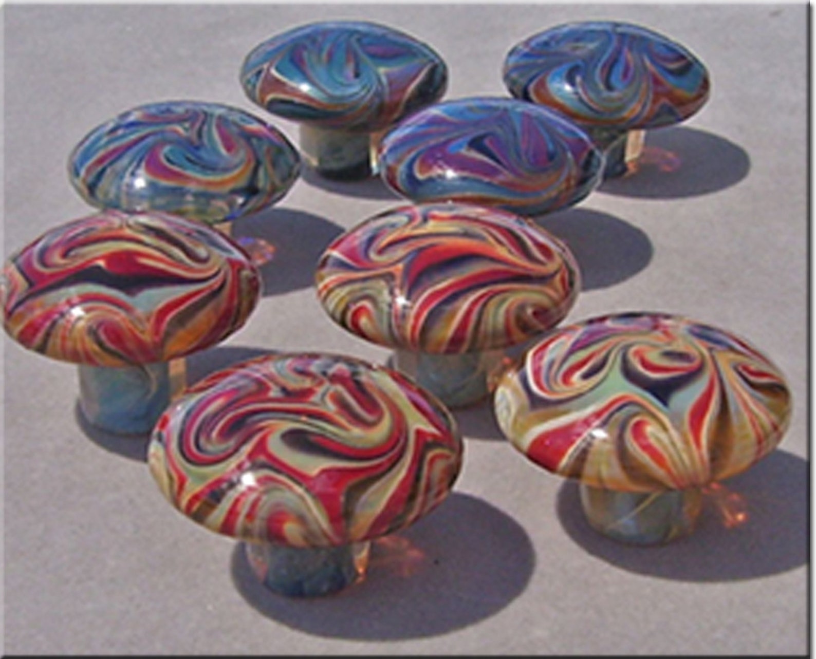 Knobs Glass Drawer Pullaqua White DP026 Hand Blown Etsy