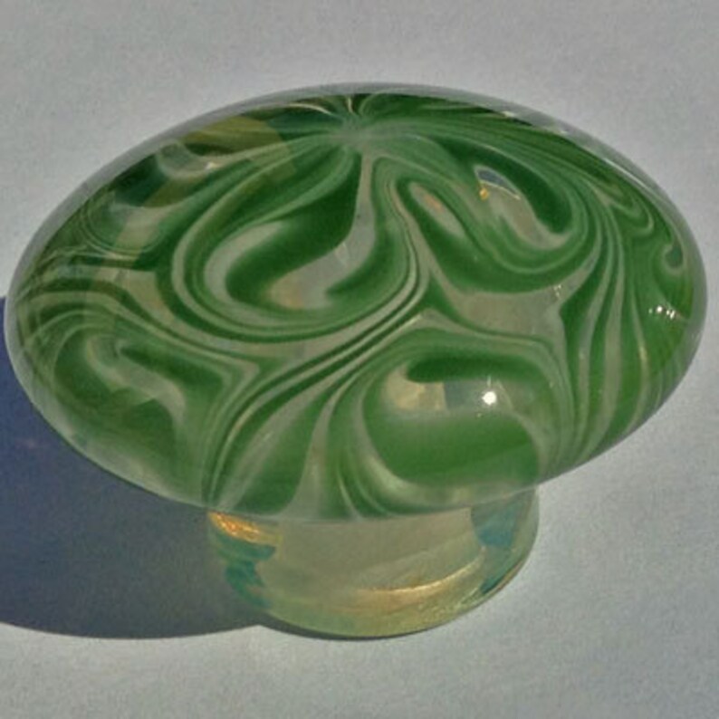 Forest Green White DP019 Glass Drawer Pull Cabinet Knob