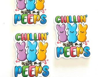 Easter Peeps Planar Resins, 3 embellishments, Spring Flatbacks, funny charms, Craft Supplies