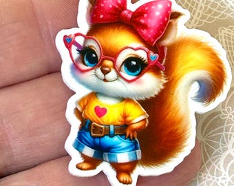3 Sassy Squirrel planar Resins,acrylic Flatbacks, hair bow centers, craft supplies, fall embellishments