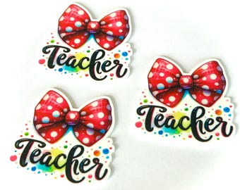 3 Teacher planar Resins,  Flatbacks, planars,  DIY teach school