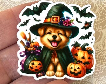 3 Halloween Puppy planar resins | Acrylic Flatbacks | bow centers, embellishments | golden, dog, fall